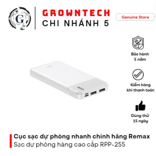 Cục sạc dự phòng nhanh chính hãng remax , sạc dự phòng hàng cao cấp rpp-255 rpp 255 10000mah bảo hành 5 năm 2024