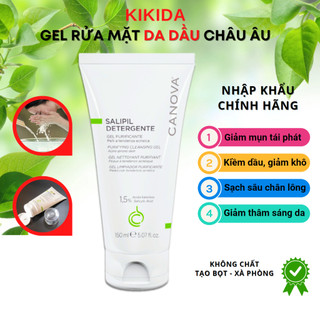 CANOVA Sữa Rửa Mặt Châu Âu, Giảm Mụn Kiềm Dầu Sạch Sâu, Gel Rửa Mặt ITALY, Kiểm Soát Dầu Thải Độc Da