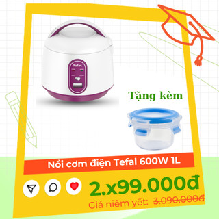 Nồi cơm cơ tefal rk224168 0.7l màu trắng&tím - hàng chính hãng