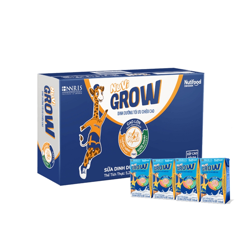Thùng 48 hộp sữa pha sẵn Nutifood NuVi Grow 180ML(trên 2 tuổi) - Thương Hiệu NUTIFOOD - AZAGOHN