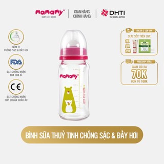 Bình sữa Mamamy cho bé chất liệu thuỷ tinh 240ml