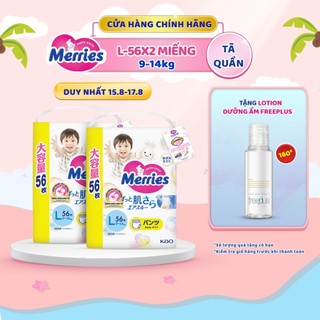 Combo 2 tã/bỉm quần merries jumbo đủ size l56/xl50/xxl32