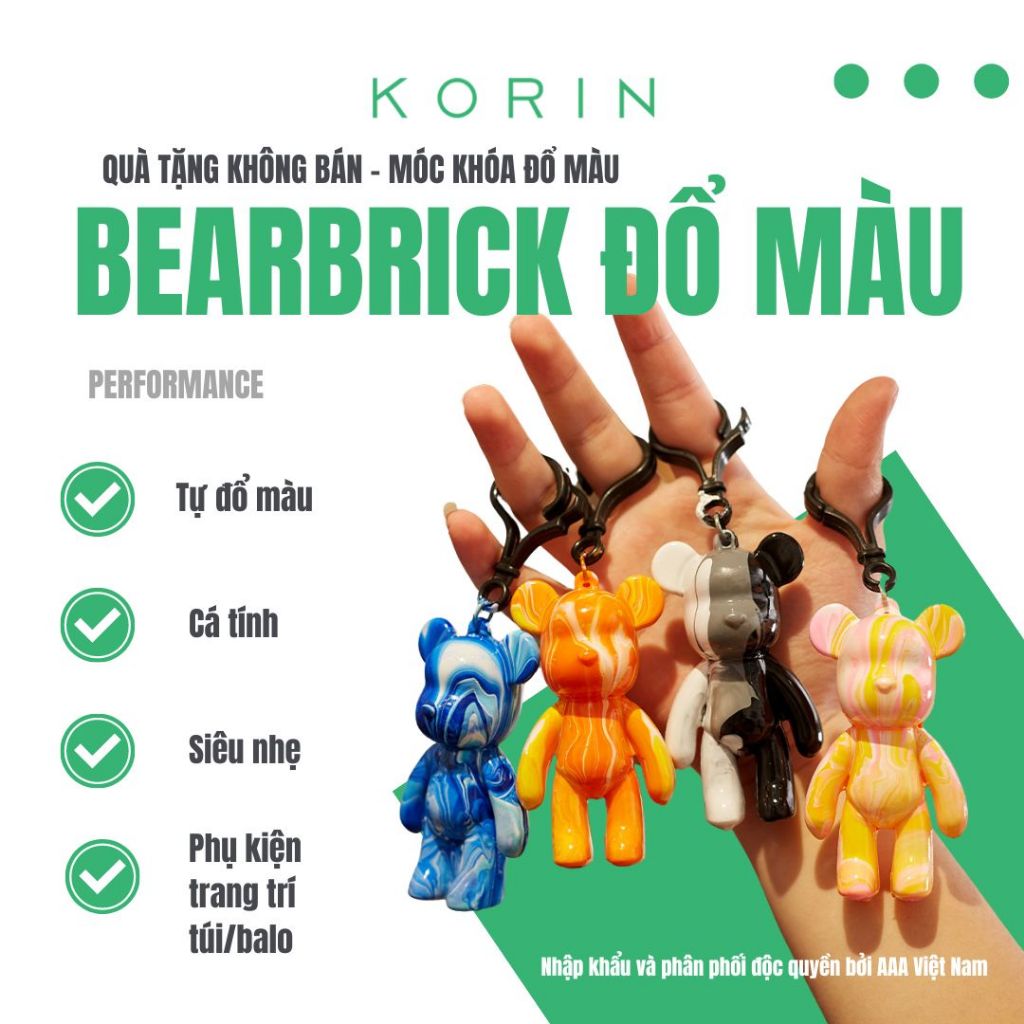 Móc Khóa handmade, móc khóa DIY tự đổ màu acrylic Bearbrick sáng tạo