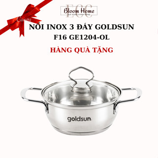 Nồi inox 3 lớp đáy từ Goldsun F16 GE1204-OL (hàng quà tặng)