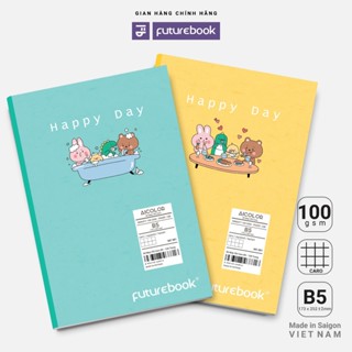 Sổ Caro may gáy FUTUREBOOK size B5 Notebook 120 trang 100GSM - Aicolor HAPPY DAY