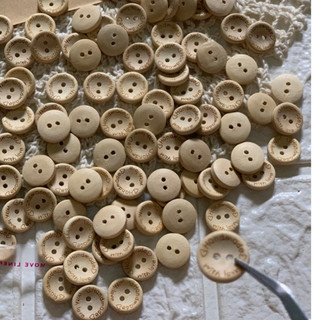 Combo nút gỗ khắc chữ Handmade with love