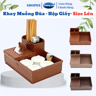  Ống đũa hộp giấy liền khay đựng gia vị Nhựa Thắng Lợi size lớn 31x22x15 cm TL077 