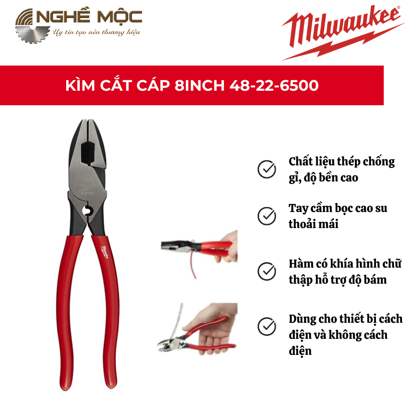 Kìm cắt cáp 48-22-6500 MILWAUKEE