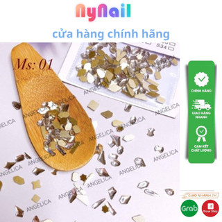Đá chân bằng màu Trắng túi 100v Mix size- Size mini