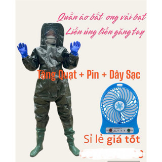 Áo Bắt Ong [TẶNG QUẠT] Bằng Vải Bạt An Toàn Tiện Dụng