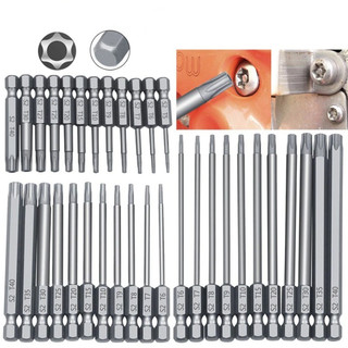 Bộ Mũi Vít Hoa Thị Có Lỗ Dài Từ 50-100-150 Chân Lục Giác Thép s2 Nhiều Kích Thước
