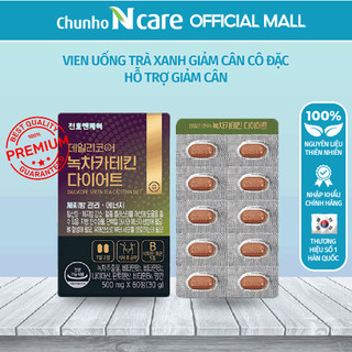 Viên Trà Xanh Giảm Cân Cô Đặc CHUNHO NCARE Hỗ Trợ Giảm Cân An Toàn Hiệu Quả Hộp 60 Viên