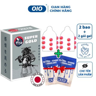 Combo bao cao su bi Super Gold siêu mỏng hộp 2 cái  kéo dài thời gian quan hệ