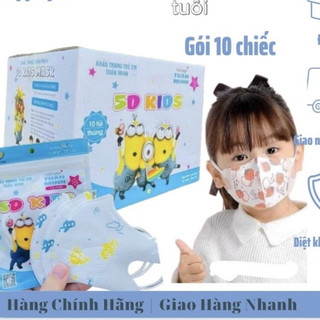  Thùng 100 chiếc khẩu trang 5D Tuấn Minh cho bé từ 4-10 tuổi 