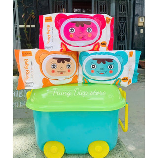 [Được tặng kèm thùng] Combo 6 gói khăn ướt không mùi Baby Rivia 600g