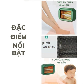  Đèn Sưởi Mini Đèn Sưởi để bàn cho Văn Phòng Bàn Làm Việc Phòng Ngủ- Siêu An Toàn- Nhỏ Gọn- Tiện Lợi - BH12 THÁNG 