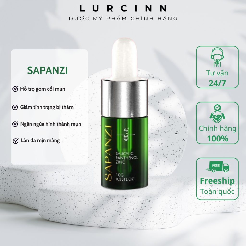 Serum Chăm Sóc Da Mụn Mờ Thâm LURCINN SAPANZI Prevent Acne 10ml