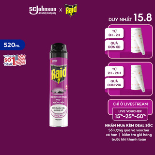 RAID Bình xịt côn trùng Không Mùi thoáng mát 600ml