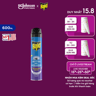 Bình Xịt Muỗi RAID Hương Lavender 600ML