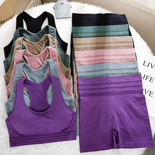 Bộ quần áo tập gym yoga nữ áo bra có mút ngực quần legging lửng nâng mông siêu đẹp ❤️❤️