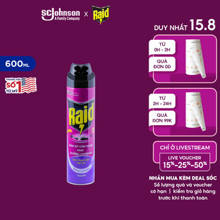 RAID Bình xịt côn trùng Hương Lavender 600ml