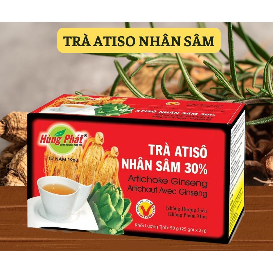 TRÀ ATISO NHÂN SÂM (25Gói x 2G) - THƯƠNG HIỆU HÙNG PHÁT