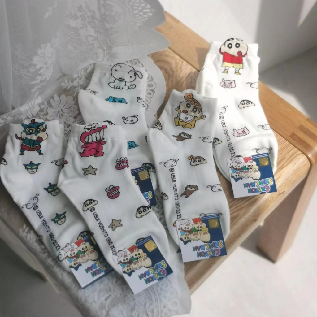 Vớ tất cổ trung trắng icon hoạt hình ku Shin
