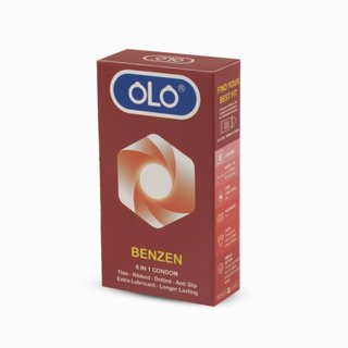 Bao cao su OLO Benzen 6 in 1 - gân gai, size nhỏ chống tuột 49mm, benzocaine 7% siêu lâu, kéo dài thời gian, thơm mát
