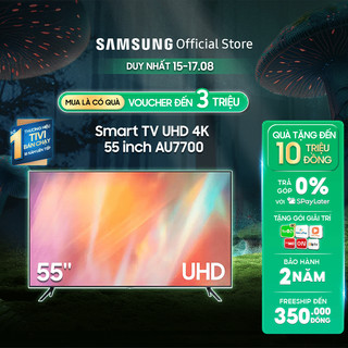 Smart Tivi Samsung Crystal UHD 4K 55 inch UA55AU7700KXXV - Miễn phí lắp đặt