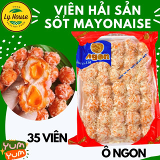 Cốm cam Viên hải sản sốt mayonaise Ô Ngon 500g, thơm giòn rụm. Món ăn vặt hợp vệ sinh, an toàn thực phẩm An Phát Phát