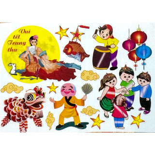 bộ decal trang trí trung thu