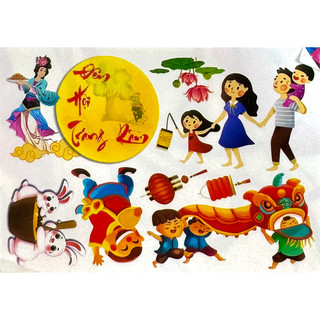 bộ decal trang trí trung thu