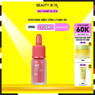 [Duy nhất 16.8] Son Mịn Môi Peripera Ink Airy Velvet 4g