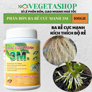 Thuốc kích rễ 3M, chuyên dùng cho giâm cành, kích rễ cây trồng 100gr - VEGETASHOP- Phân Bón Cuốc Vàng