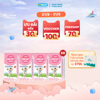 Sữa tiệt trùng vpmilk grow+ vị dâu 110ml cho bé từ 1 tuổi