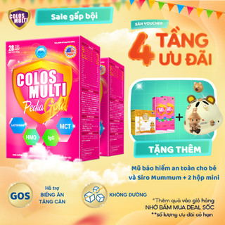Combo x2 hộp sữa non Colosmulti Pedia Gold dành cho trẻ biếng ăn, chậm lên cân (hộp 28 gói x 16g)