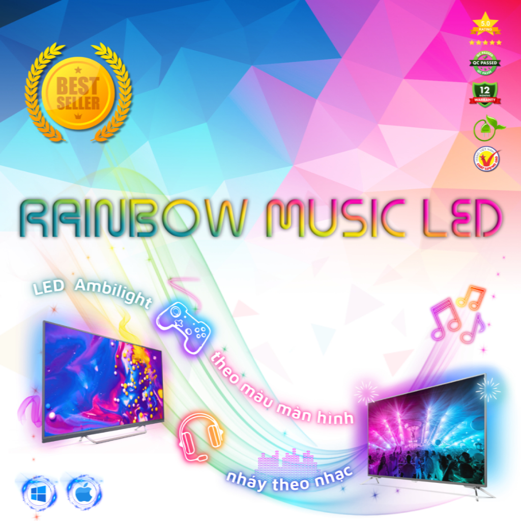 Hộp quét màu tivi RAINBOW MUSIC LED | Tương thích với Led Skydimo 'nd WiFi | 60 FPS | Quạt tự động