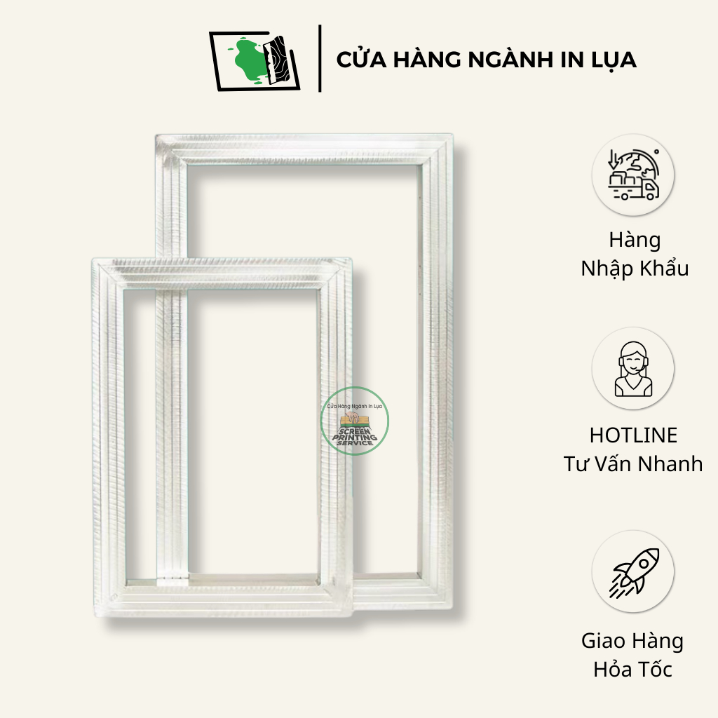 Khung nhôm in lụa nhiều kích thước (khung nhôm chưa căng lụa)