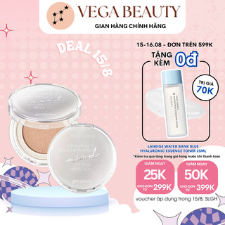 Phấn nước căng bóng peripera vegan glow cushion spf 50+ pa++++ 13g thuần chay cấp ẩm với 3 tông màu