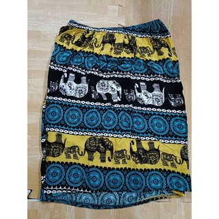 Quần đùi lanh nữ hoạ tiết thổ cẩm hình voi