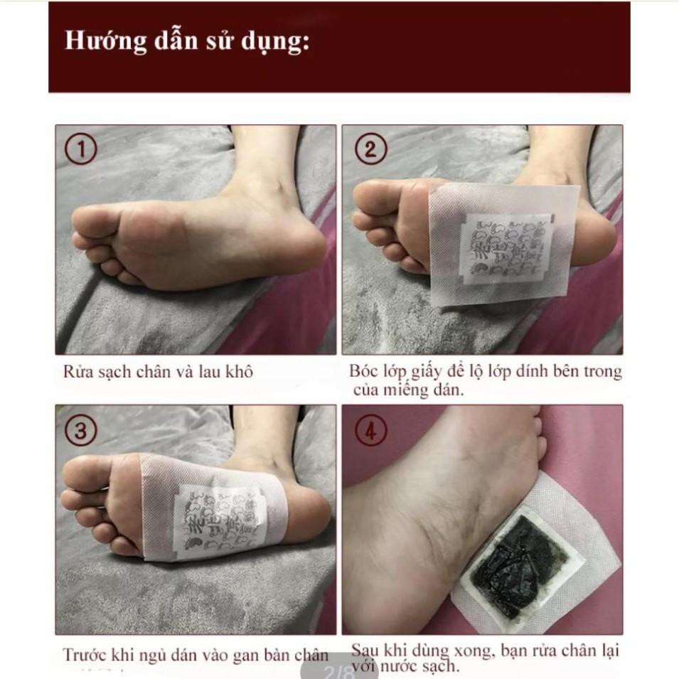 50 Miếng Dán Ngải Cứu Thải Độc Chân Giúp Ngủ Ngon, Giảm Nhức Mỏi & Tê Chân ALYUP