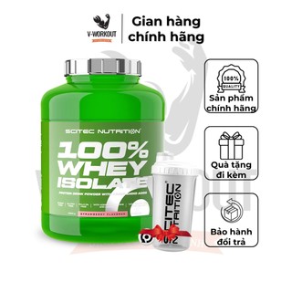 Whey protein - 100% whey isolate 2000g- 80serving- thực phẩm phát triển cơ tinh kiết không nóng trong - scitec nutrition