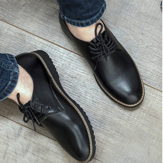 Giày da buộc dây, kiểu dáng sneaker cổ thấp đơn giản da bò mã BH02