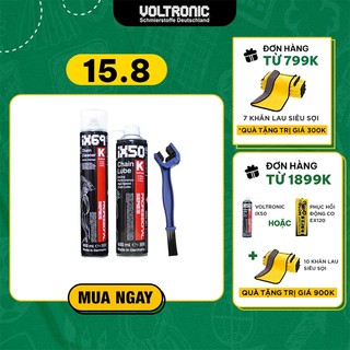 Combo vệ sinh- bảo dưỡng sên nhập khẩu đức voltronic ix69+ix50 + bàn chải phiên bản jumbo