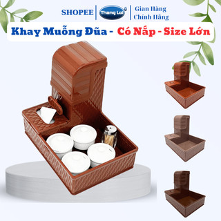  Khay Ống Đũa Có Nắp Hộp Giấy và Khay Đựng Gia Vị Nhựa Thắng Lợi size lớn 32x22x27 TL079 
