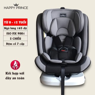 [CHÍNH HÃNG] Ghế Ngồi Ô Tô Cho Bé HAPPY PRINCE CHUẨN ISO 9001, 2 chiều, ngã 145, Chỉnh 7 cấp độ cổ cho bé từ 0-12 tuổi