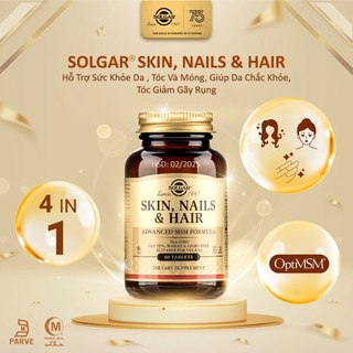 Viên Uống Solgar Skin , Nails And Hair Advance With SMS Giúp Đẹp Da , Chắc Móng , Tóc Giảm Gãy Rụng [Lọ 60 Viên]