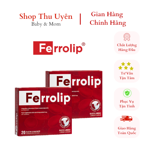 Sắt Sinh Học Ferrolip Cho Bà Bầu Và Người Thiếu Máu (Hộp 20 gói)