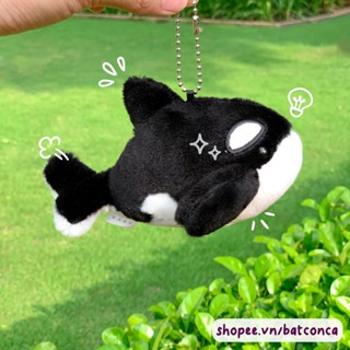 [ảnh thật] móc khóa gắn túi cá voi sát thủ, phụ kiện balo cá voi màu đen, gấu bông cá voi killer whale | Bắt Con Cá