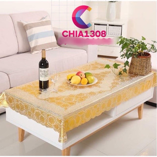 Khăn trải bàn phòng khách cỡ dài 80cm cỡ rộng 120cm hoa vân nổi cao cấp